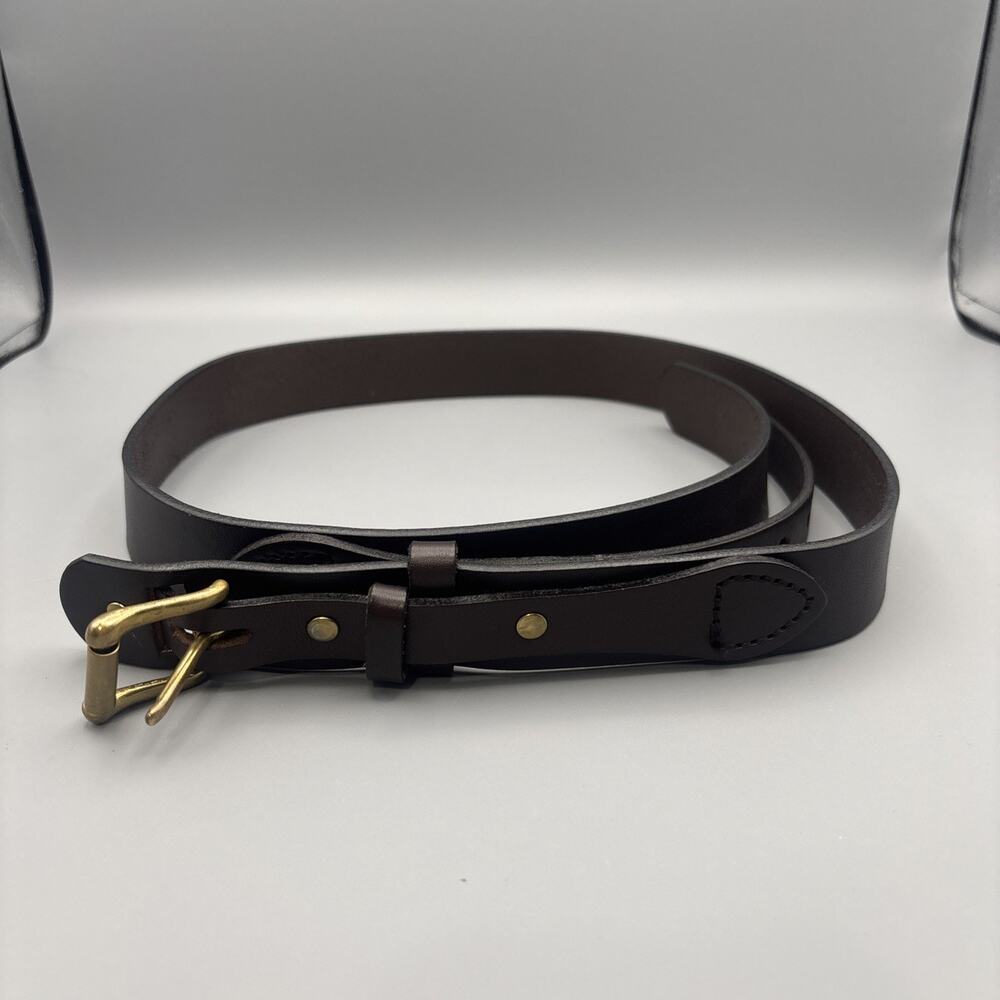 C.C. FILSON Co. 1 1/4" Belt Brown Bridle Leather & Brass #206 Sz 36